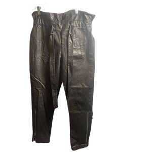 TwoTwinStyle drawstring waist vegan day 2 nite zipper baggy jogger style pants L